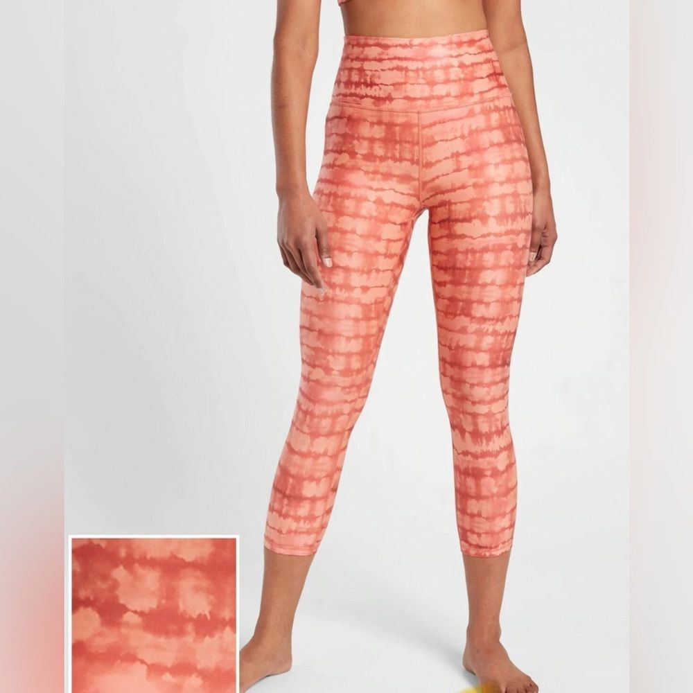 Athleta WOMENS Orange (kinda Tie-Dye)CAPRI Leggings 1x NWT